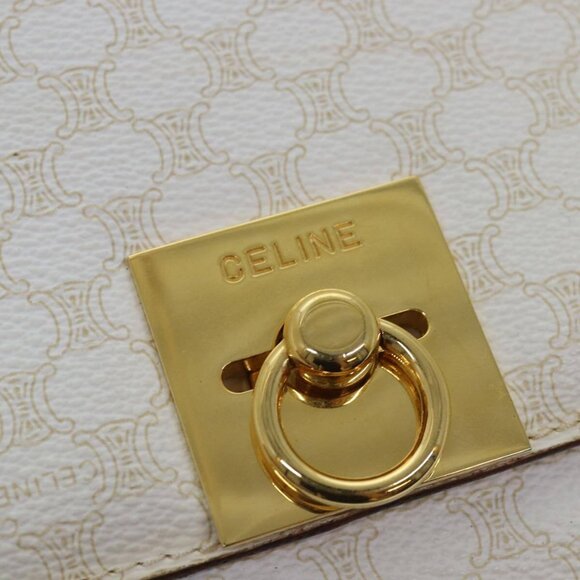 CELINE Macadam Canvas Shoulder Bag PVC White - Picture 11 of 15